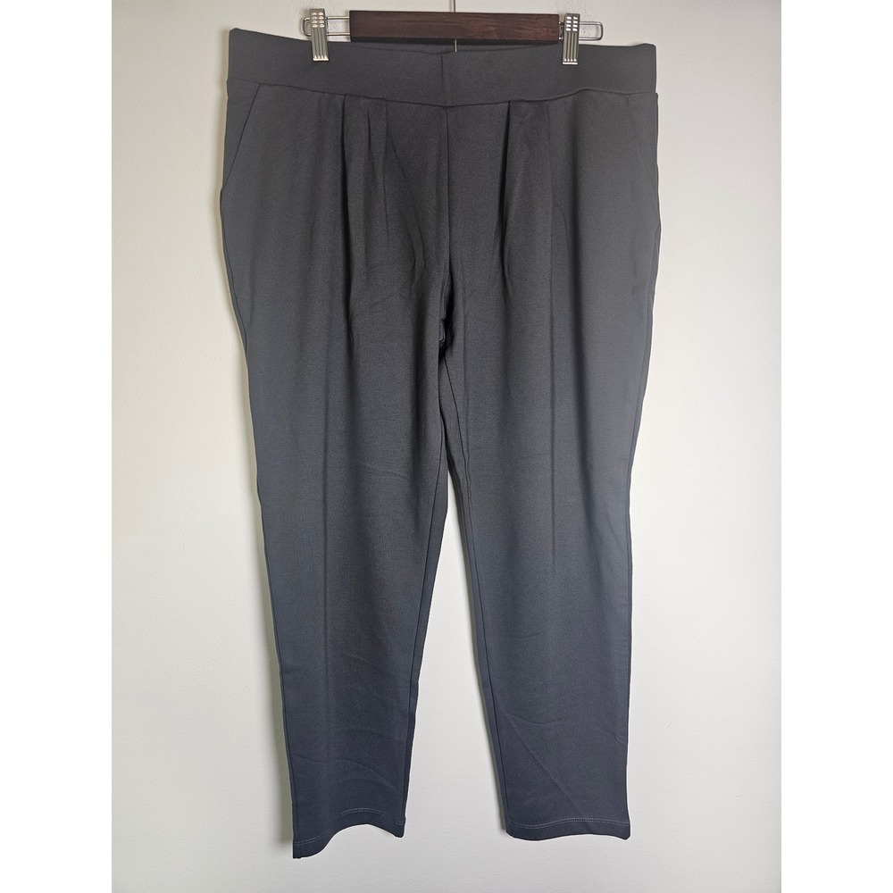 Minimalist Modern Ambition Tapered Trousers Womens XL Gray Pleated Pull On Pant